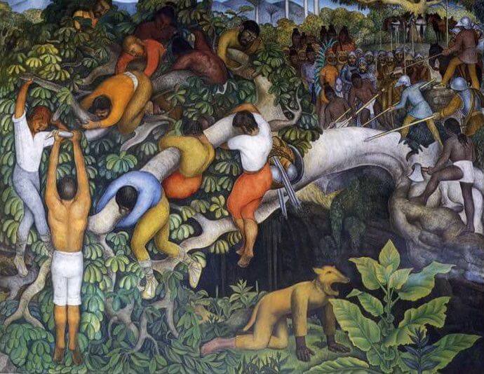 Crossing the Barranca, 1930 by Diego Rivera