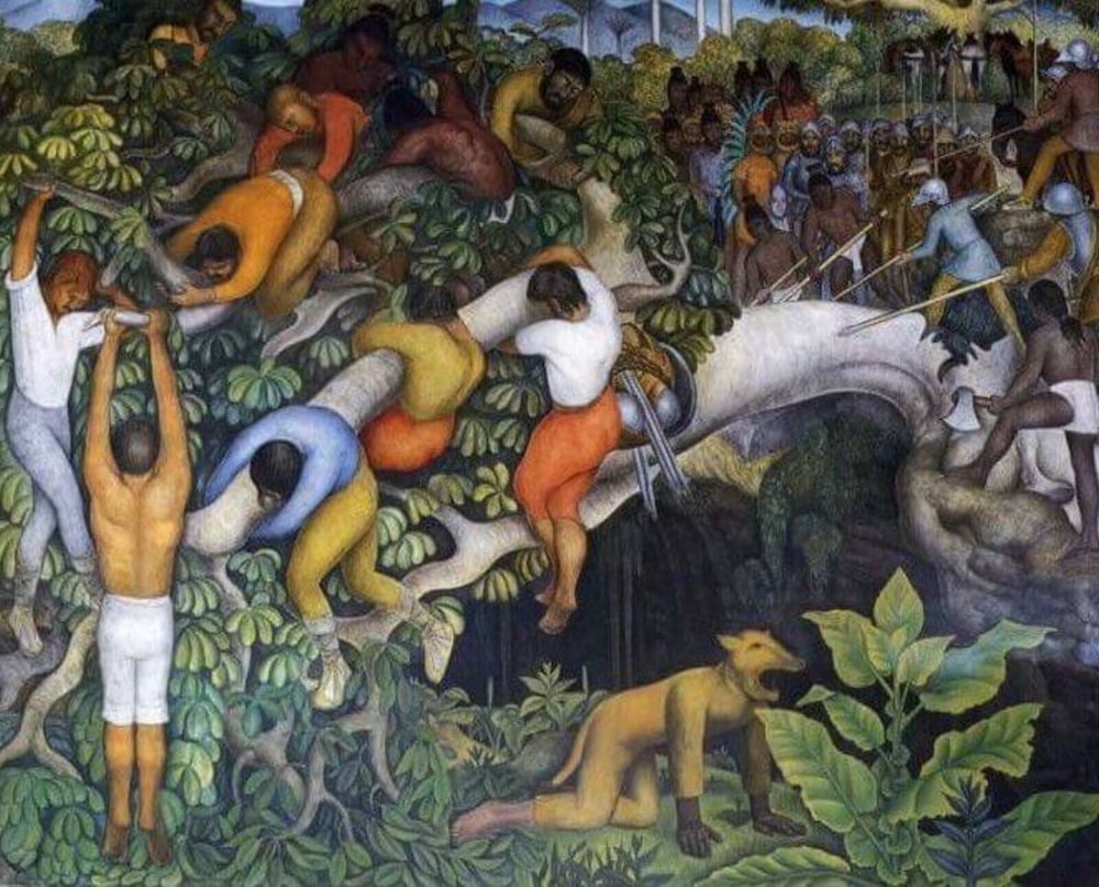 Crossing the Barranca, 1930 by Diego Rivera