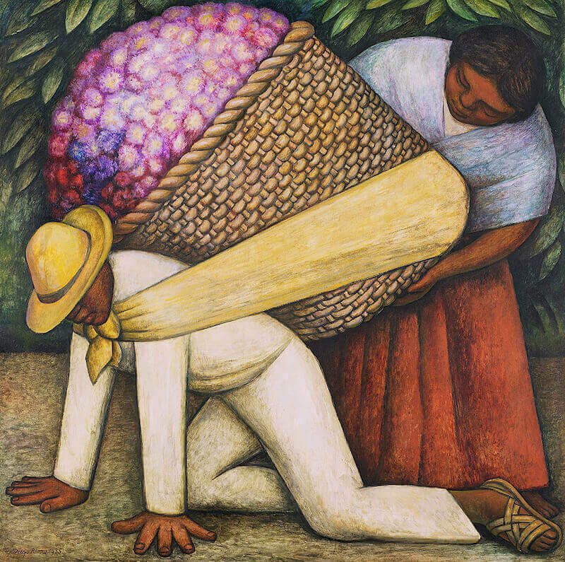 The Flower Carrier by Diego Rivera