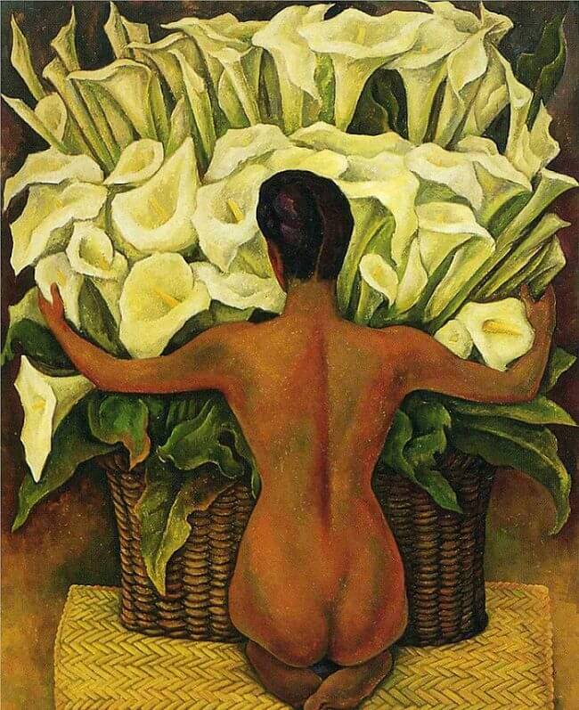 Nude with Calla Lilies by Diego Rivera